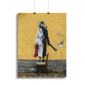 Banksy Ukraine Lady In Gas Mask Canvas Print or Poster (Type: Poster Print, size: 40" x 26" / 100cm x 65cm (approx))